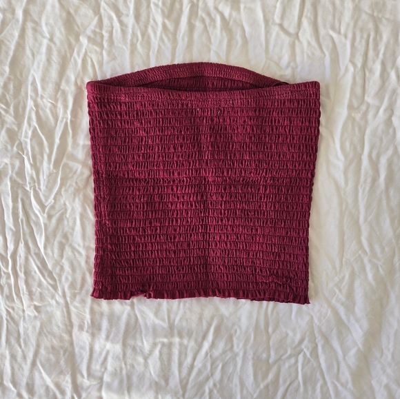 Garage Smocked Tube Top - Raspberry - Picture 3 of 4